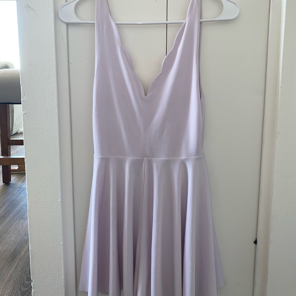 UO Kimchi Blue Scalloped Romper, Lavender Size XS